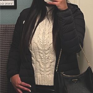 a new day Women's Cable Knit Turtleneck Sweater Vest - Cream